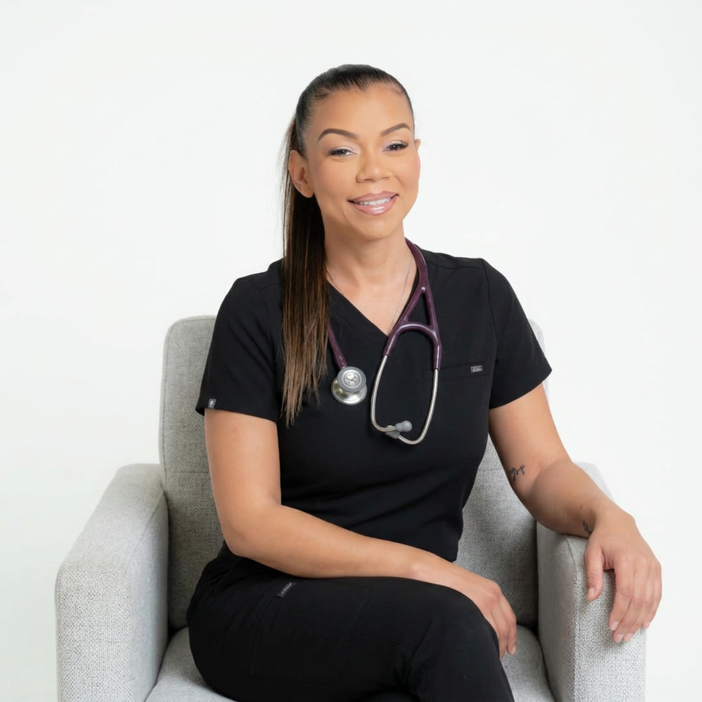 Registered Nurse sitting in a chair